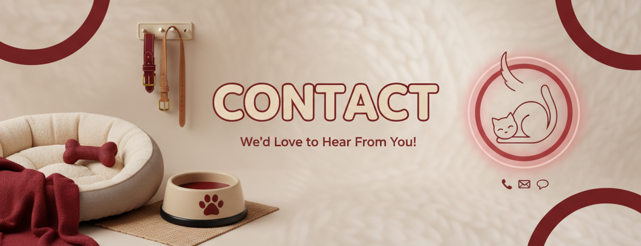 Brauche einen Kontakt bild für die Haustier Nische mit Beige/Dunkelrot farben aber ohne einen Kontaktformular auf dem Bild. Es soll nicht großes Bild sein sondern etwas kleine Höhe